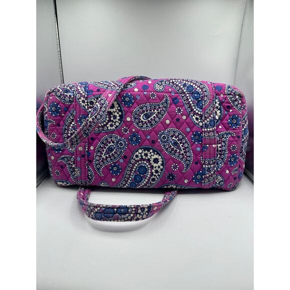 Vera Bradley Zipper Top Ladies Tote Bag Boysenberry 2011 Quilted Paisley Purple - Picture 10 of 10